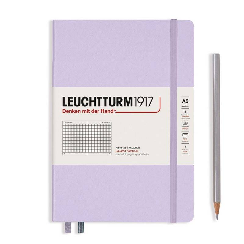 Leuchtturm1917 Notizbuch Medium Hardcover A5 Smooth Colours Lilac, kariert von Leuchtturm1917