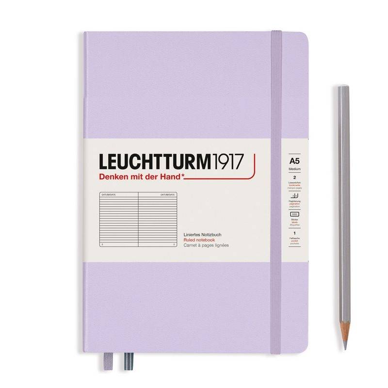 Leuchtturm1917 Notizbuch Medium Hardcover A5 Smooth Colours Lilac, liniert von Leuchtturm1917