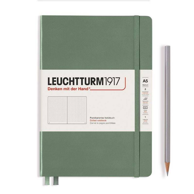 Leuchtturm1917 Notizbuch Medium Hardcover A5 Smooth Colours Olive, punktkariert von Leuchtturm1917