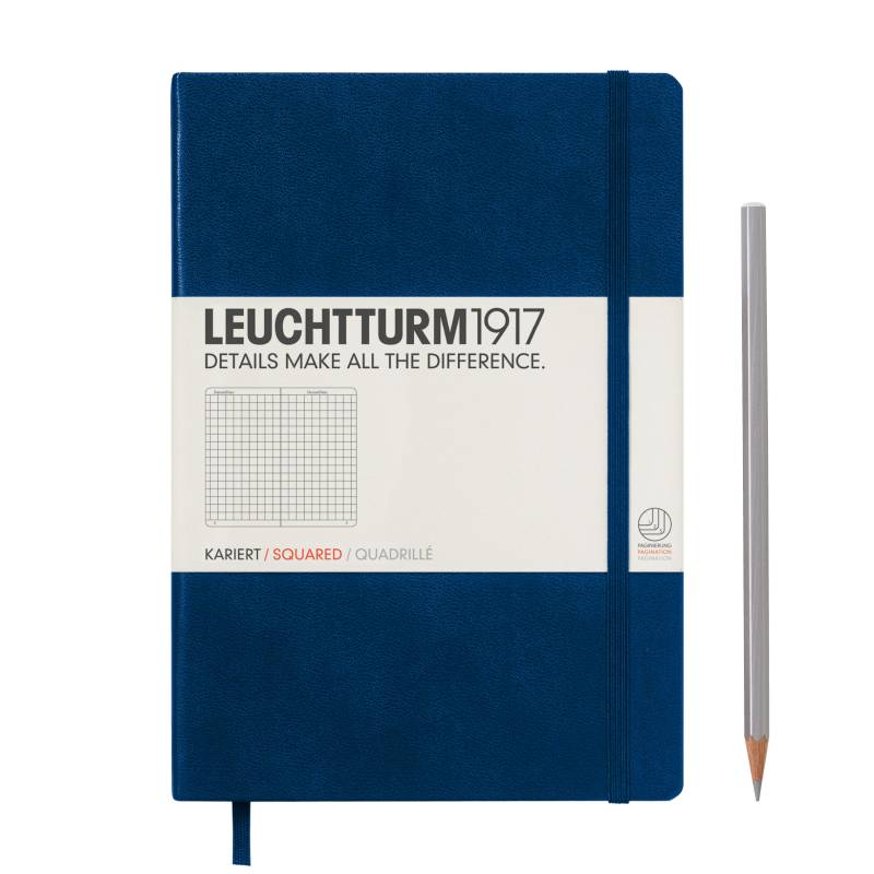 Leuchtturm1917 Notizbuch Medium Hardcover A5 marine, kariert von Leuchtturm1917