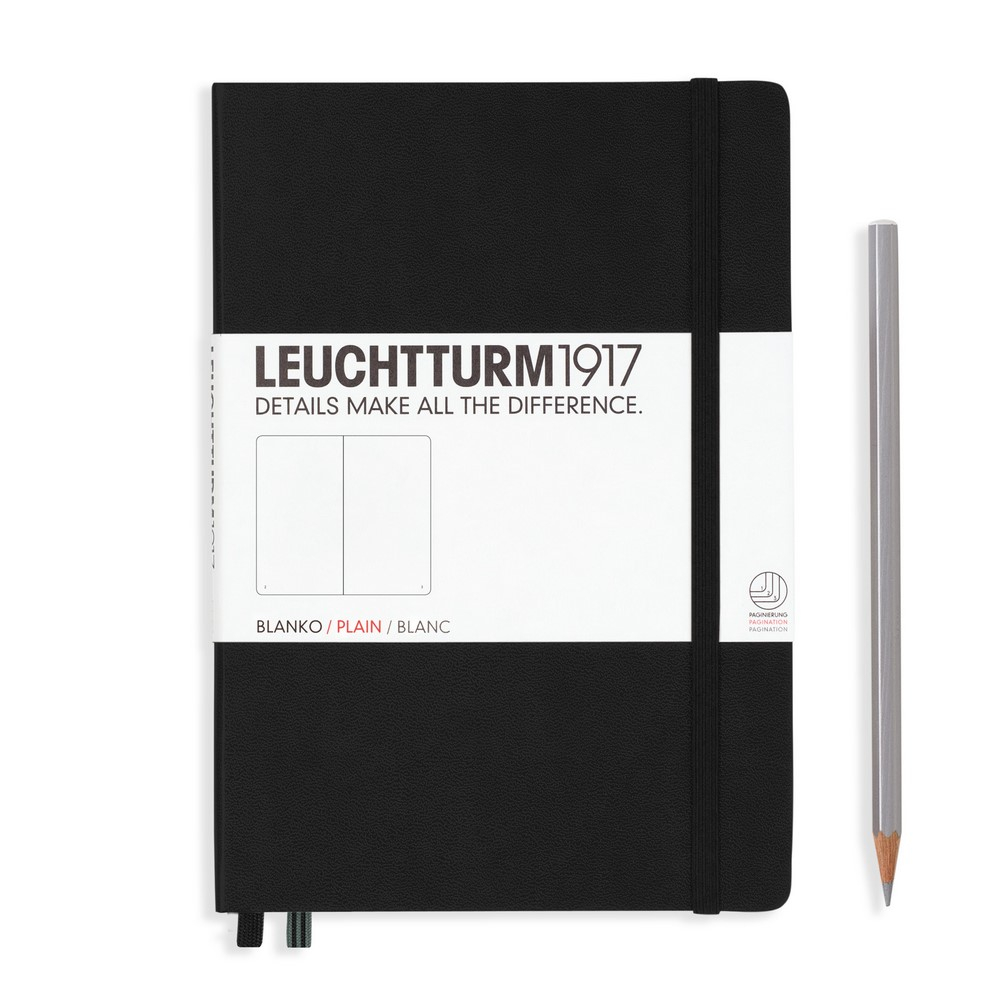 Leuchtturm1917 Notizbuch Medium Hardcover A5 schwarz, blanko von Leuchtturm1917