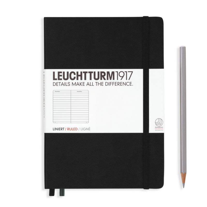 Leuchtturm1917 Notizbuch Medium Hardcover A5 schwarz, liniert von Leuchtturm1917