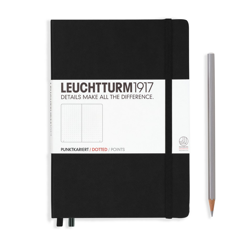 Leuchtturm1917 Notizbuch Medium Hardcover A5 schwarz, punktkariert von Leuchtturm1917