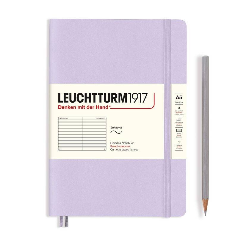 Leuchtturm1917 Notizbuch Medium Softcover A5 Smooth Colours Lilac, liniert von Leuchtturm1917