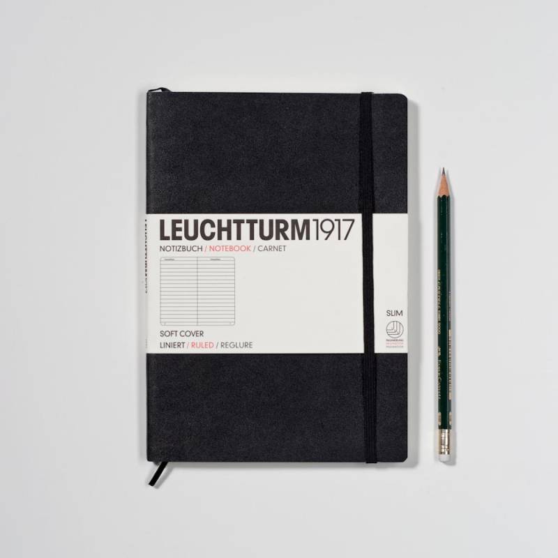 Leuchtturm1917 Notizbuch Medium Softcover A5 schwarz, liniert von Leuchtturm1917