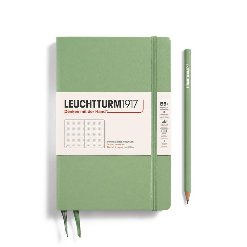 Leuchtturm1917 Notizbuch Paperback Hardcover B6+ Salbei, punktkariert von Leuchtturm1917