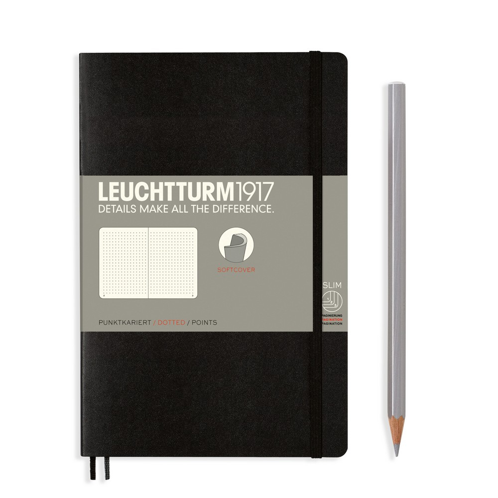 Leuchtturm1917 Notizbuch Paperback Softcover B6+ Schwarz, dotted von Leuchtturm1917