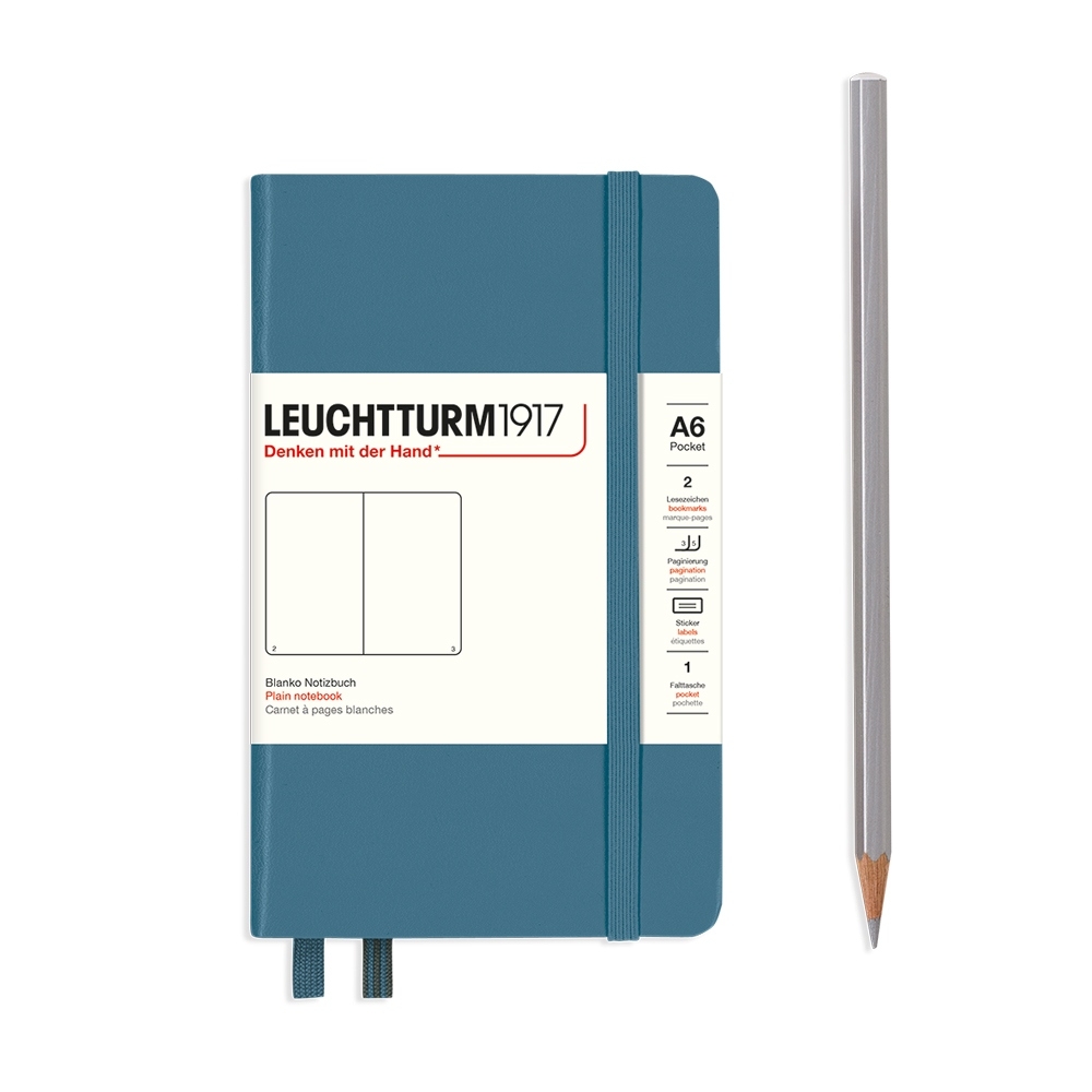 Leuchtturm1917 Notizbuch Pocket Hardcover A6 Stone Blue, blanko von Leuchtturm1917