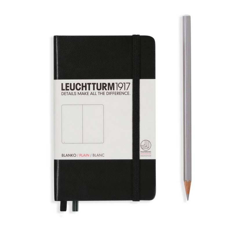 Leuchtturm1917 Notizbuch Pocket Hardcover A6 schwarz, blanko von Leuchtturm1917