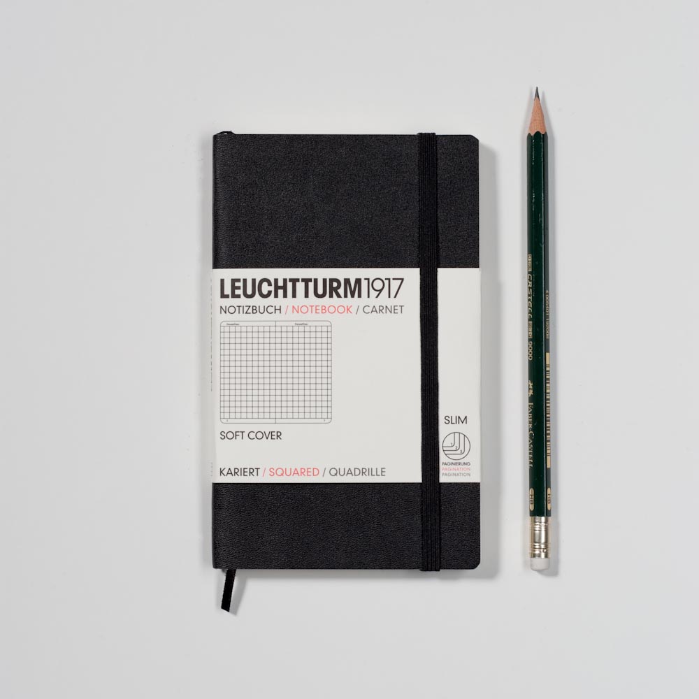 Leuchtturm1917 Notizbuch Pocket Softcover A6 schwarz, kariert von Leuchtturm1917