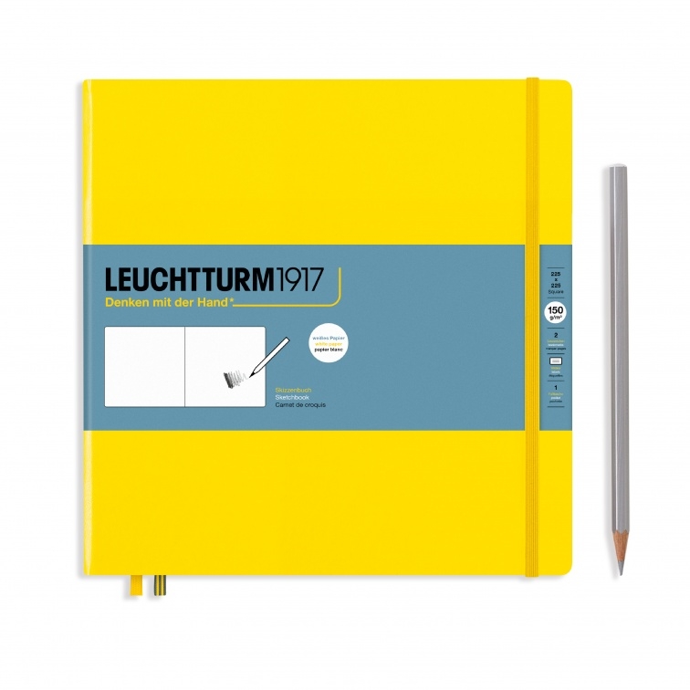 Leuchtturm1917 Skizzenbuch Quadrat Hardcover zitrone blanko von Leuchtturm1917