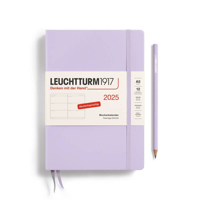 Leuchtturm1917 Wochenkalender 1 Woche auf 2 Seiten 2025 Medium A5 Hardcover Lilac von Leuchtturm1917