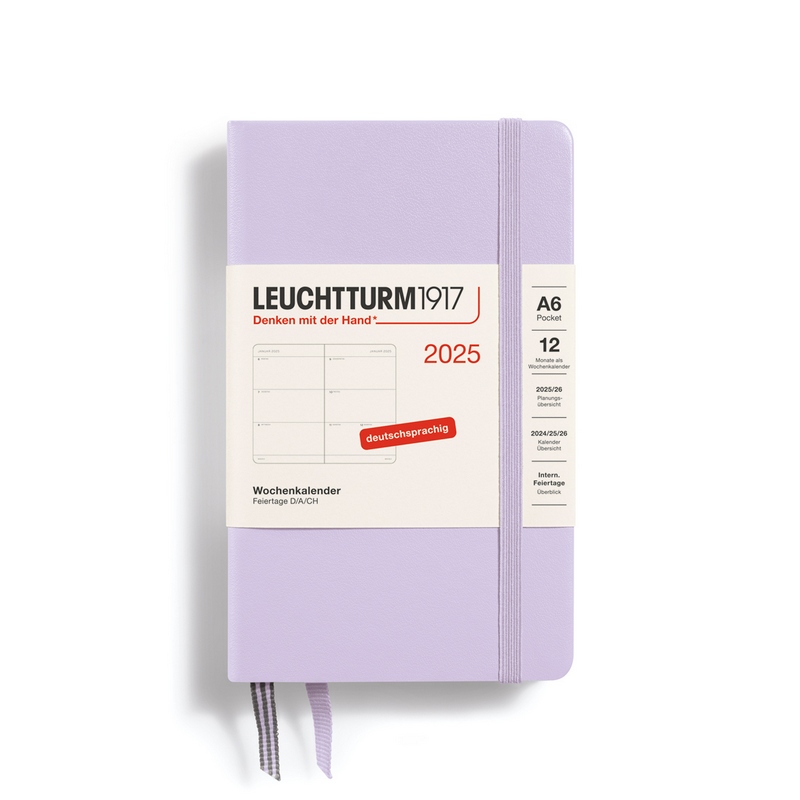 Leuchtturm1917 Wochenkalender 1 Woche auf 2 Seiten 2025 Pocket A6 Hardcover Lilac von Leuchtturm1917