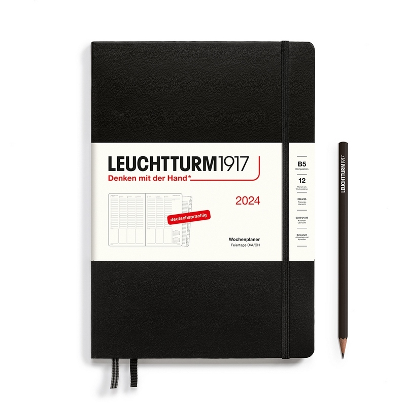 Leuchtturm1917 Wochenplaner 1 Woche auf 2 Seiten 2024 Composition B5 Hardcover von Leuchtturm1917