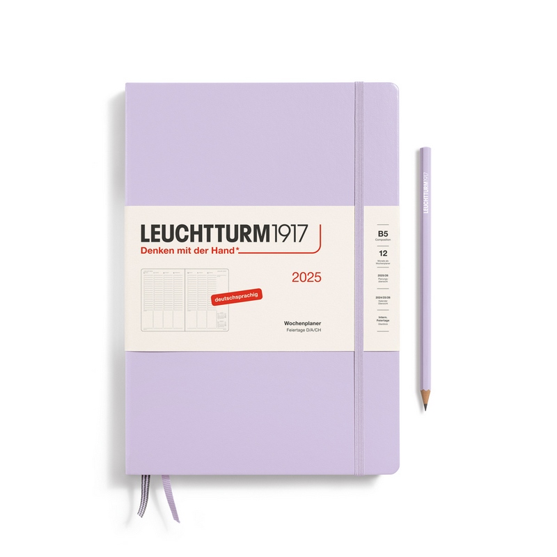 Leuchtturm1917 Wochenplaner 1 Woche auf 2 Seiten 2025 Composition B5 Hardcover Lilac von Leuchtturm1917