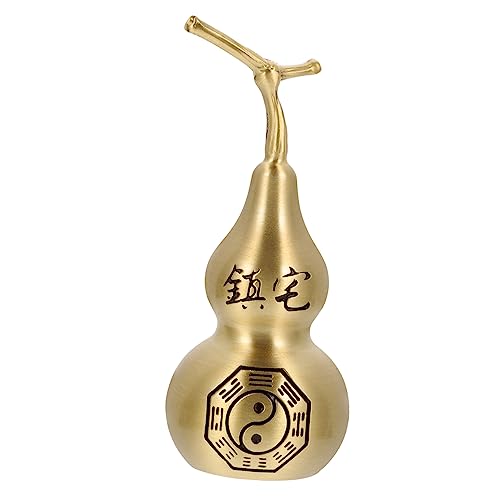 Levemolo 1 Stück Kupfer-kürbis-Ornamente Wohnaccessoires Dekorativer Kürbisdekor Chinesische Fengshui-kürbisstatue Briefbeschwerer Dekorativ Wu Dekorationen Für Zu Hause Hu Lu Golden von Levemolo