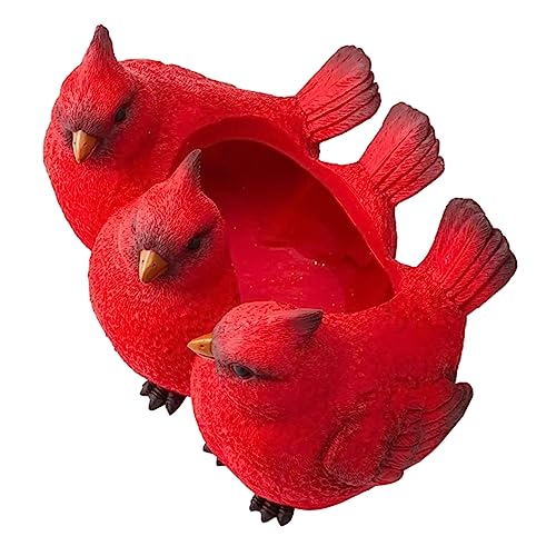 Levemolo 1 Stück Ornamente Vogelmodell Dekorative Vögel Garten Vogel Vogel Figur Rote Vogelfigur Künstlicher Vogel Simulierte Vögel Mini-liebesvögel Vogel Handwerk Hofschmuck Harz von Levemolo