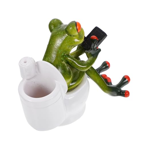 Levemolo 1 Stück Toilettenstifthalter Aus Harz Stifthalter Für Dekorationen Badezimmer Froschfigur Froschskulpturhalter Goblincore Raumdekoration Froschfigur von Levemolo