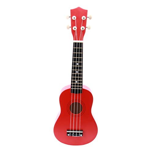 Levemolo 21 Kinder Gitarreninstrument Spielzeug Gitarrenspielzeug Für Kinder Mini-Gitarren-lernspielzeug Kleine Ukulele Sopran-Ukulele Anfänger Ukulele Kindergitarre Rot Hölzern von Levemolo