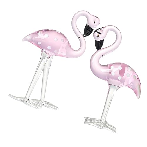 Levemolo 2st Flamingo-Figur Flamingo-Ornament Flamingo-kuchenaufsatz Flamingo-schmuck Flamingo-sammlerstücke Rosa Flamingofigur Tropische Tierstatue Flamingo-Modell Weißer Kristall von Levemolo