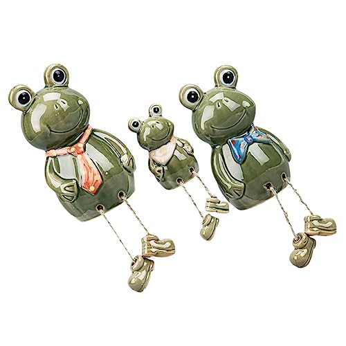 Levemolo 3St hängender Beinfrosch bürodeko büro Dekoration Aquariumdekoration Wasserdekoration tischplatte Frosch Dekoration Frosch Figur Dekor Froschstatue Froschfiguren aus Harz Keramik von Levemolo