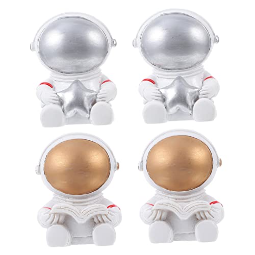 Levemolo 4 Stück Astronauten-mondlampe Weltraum-Statue Tischskulptur Weltraumspielzeug Für Kinder Partygeschenke Zum Thema Weltraum Weltraum-Action-Figuren-Modell Weltraumskulptur Weiß Harz von Levemolo