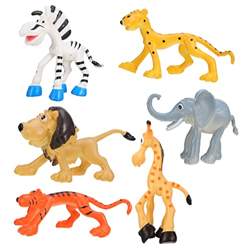 Levemolo 6st Tieridentifikationsmodell Zootierfiguren Tiermodell-Spielzeug Tierisches Lernspielzeug Cartoon-wildtiermodell Cartoon Wilde Tierfigur Wilde Tierfiguren Zoo-tierfiguren Plastik von Levemolo