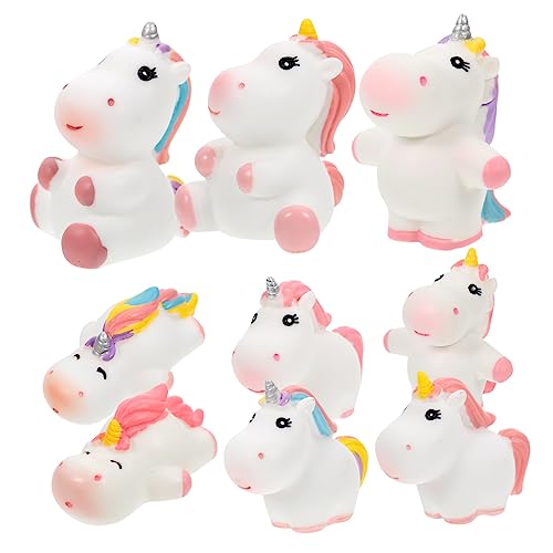 Levemolo 9St Einhorn-Ornamente Cute Decor bastelzeug Lustige Dekoration für den gartenliebhaber Landschaftsdekor entzückendes Cartoon-Einhorn Bonsai-Ornamente Einhorn-Schmuck PVC von Levemolo