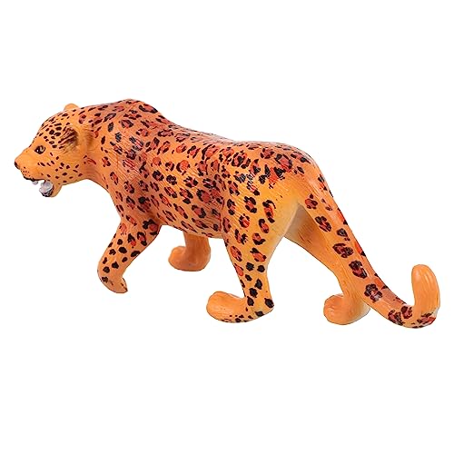 Levemolo Leopardenmodell Ornament Lernspielzeug Simulation Leopardenspielzeug Desktop-Leoparden-Dekormodell pädagogisches Tiermodell für Jungen und Mädchen von Levemolo