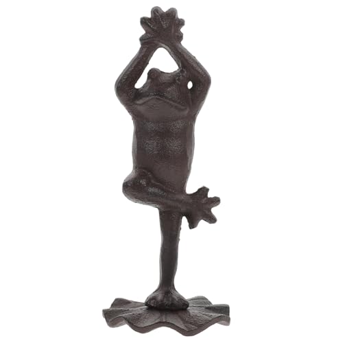 Levemolo Froschornament Aus Gusseisen Stuhl-Frosch-Ornament Schütteln Retro-froschstatue Statue Von Gartentieren Vintage Eisenfrosch Eiserner Frosch Desktop-Frosch-Dekoration Froschstatuen von Levemolo