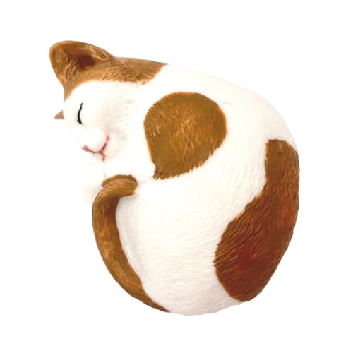 Levemolo Katzenschmuck Miniaturfigur Spielzeug Miniaturkatze für Puppenhaus bücherregal Dekoration buchregal Dekoration kreative Handwerksstatue lebensechte Kätzchenstatue Plastik Brown von Levemolo