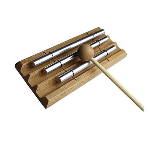 Levemolo Kleinkind Percussion Trio-Glockenspiel Glocke Mit DREI Tönen Xylophon-Schlagzeug Klaviertastatur Für Kinder Alt-xylophon Spielzeug Meditations-Glockenspiel Kinder Schlagzeug Bambus von Levemolo