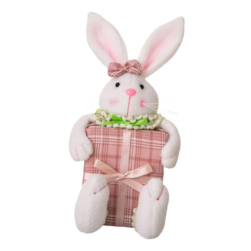 Levemolo Osterhase hasenfiguren Easter Bunny Geschenkidee Ostern ozdoby wielkanocne Lustige Osterdekoration Gartendekorationen Hasenfigur zu Hause Kaninchenstatue Hasen-Statue PP Baumwolle von Levemolo