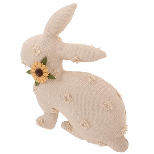 Levemolo Rustikales Kaninchenornament Kaninchen Stofftier Plüschhase Tischdeko Zu Ostern Osterhasenfiguren Osterhasenpuppe Plüsch Osterhase Stofftier Osterhase Puppenaugen Spielzeug Weiß von Levemolo