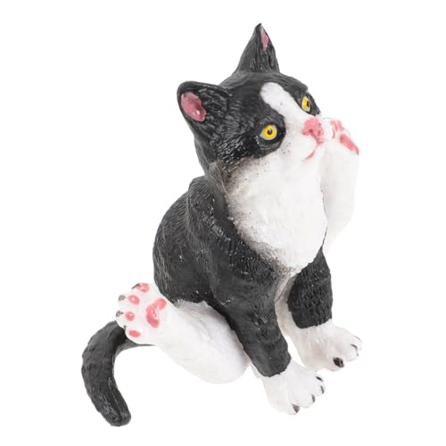 Levemolo Simulationskatzenmodell Animal Figures Cutie Cats Tiermodell Spielzeug Katzen sitzende Katzenstatue Gartenkatzenfigur Katzenfiguren zur Dekoration kleine Katzenverzierung PVC Black von Levemolo