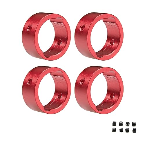 Levigo 4 Stück 17 mm RC Aluminium Gelenkschale Verstärkter Ring Kompatibel mit TRAXXAS 1/6 4WD XRT 8S-78086-4, RC Upgrade Teile Drive Cup Sleeves Protect Ring, rot von Levigo