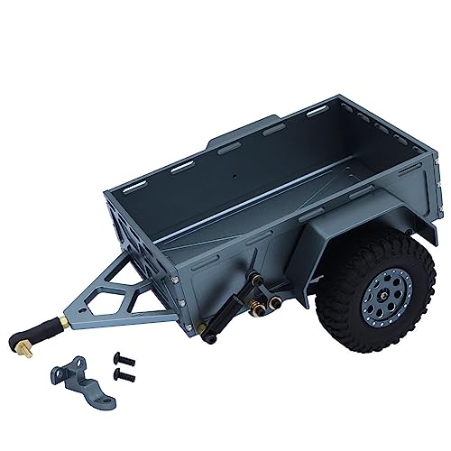 Levigo RC Anhänger aus Aluminiumlegierung, hoch simuliert, mit rutschfesten Gummireifen, kompatibel mit Traxxas 1/18 TRX4M RC Cargo Carrier Car (Titan) von Levigo