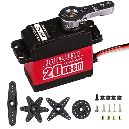 20KG RC Servo High Torque Servo Motors, Waterproof Full Metal Gear Steering Servo for 1/6 1/8 1/10 1/12 RC Car Robot DIY, Digital Servo with 25T Servo Horn, Control Angle 270° von LewanSoul