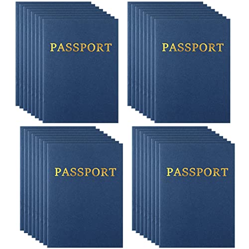 Lewtemi Blanko-Reisepass-Notizbuch, Großpackung für Kinder, Reisepass, Party, Geschenk, 10,2 x 14,5 cm, 12 Seiten (blau), 48 Stück von Lewtemi