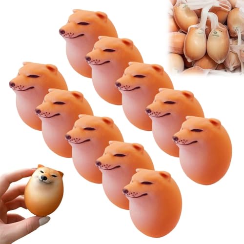 Shibako Dog Squishy Egg,Sand Carving Shiba Inu Dog Egg Model Play Fashion Play Handmade Toy Tiktok Same Style,Slow Rising Squishy Shibako Dog Squishy Egg,Shiba Inu Egg Decompression Toy(Hard,10PCS) von LexTex