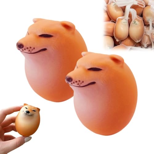 Shibako Dog Squishy Egg,Sand Carving Shiba Inu Dog Egg Model Play Fashion Play Handmade Toy Tiktok Same Style,Slow Rising Squishy Shibako Dog Squishy Egg,Shiba Inu Egg Decompression Toy(Hard,2PCS) von LexTex