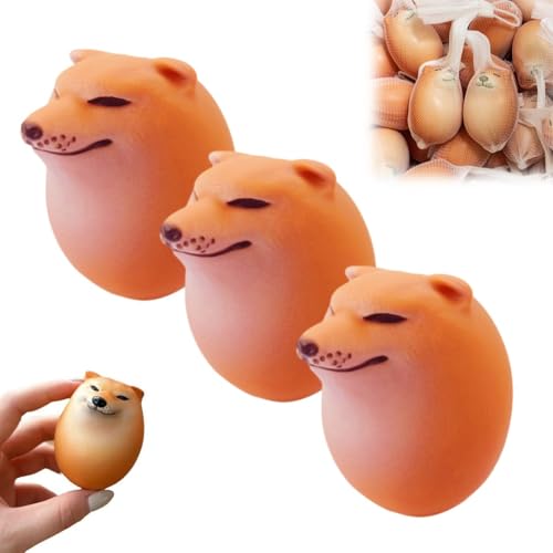 Shibako Dog Squishy Egg,Sand Carving Shiba Inu Dog Egg Model Play Fashion Play Handmade Toy Tiktok Same Style,Slow Rising Squishy Shibako Dog Squishy Egg,Shiba Inu Egg Decompression Toy(Soft,3PCS) von LexTex