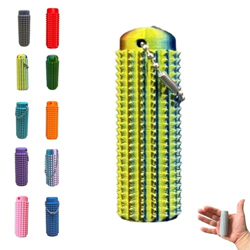 Tragbares Stimulationswerkzeug in Leuchtenden Farben, Stacheliger Grippie-Stimulations-Schlüsselanhänger Zur Linderung Von Angstzuständen, Schmerzstimulations-Fidget for Erwachsene(Colorful gold green Tragbares Stimulationswerkzeug in Leuchtenden Farben, Stacheliger Grippie-Stimulations-Schlüsselanhänger Zur Linderung Von Angstzuständen, Schmerzstimulations-Fidget for Erwachsene(Colorful gold green von LexTex