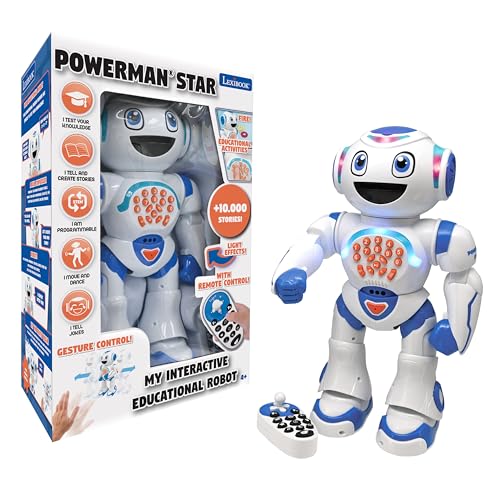 LEXIBOOK, Powerman® Star ROB85EN Roboter mit Fernbedienung, sprechender Roboter, STEM, programmierbar für Kinder ab 4 Jahren von Lexibook