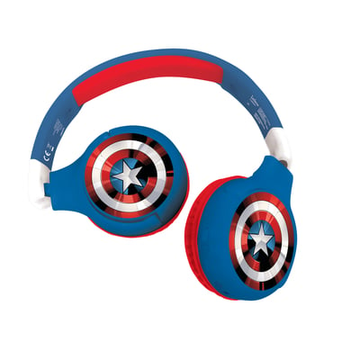 LEXIBOOK Avengers 2-in-1 Bluetooth®- und Kabelanschluss, faltbare Kopfhörer mit sicherer Lautstärke von Lexibook