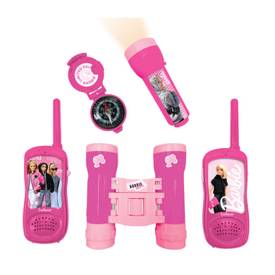 LEXIBOOK Barbie Abenteuerset mit 2 Walkie-Talkies bis zu 120m, Fernglas, Taschenlampe und Kompass von Lexibook