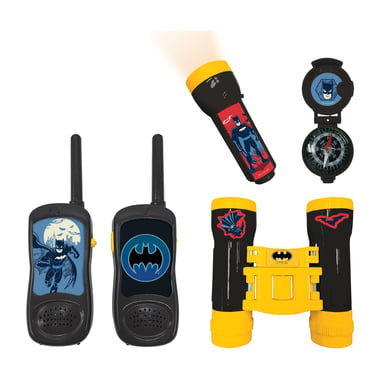 LEXIBOOK Batman Abenteuerset mit 2 Walkie-Talkies bis zu 120m, Fernglas, Taschenlampe und Kompass von Lexibook