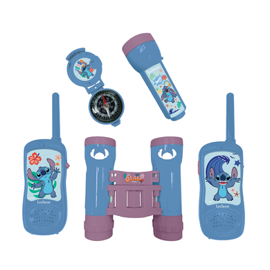 LEXIBOOK Disney Stitch Abenteuerset mit 2 Walkie-Talkies bis zu 120m, Fernglas, Taschenlampe und Kompass von Lexibook