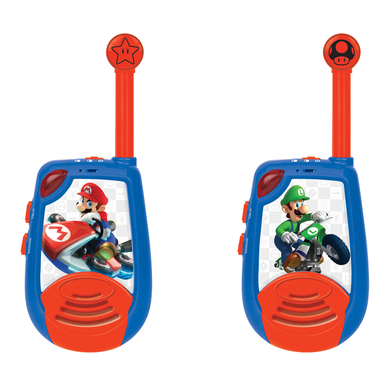 LEXIBOOK Mario Kart Walkie-Talkies bis zu 2km Reichweite mit Morse-Licht-Funktion und Gürtelclip von Lexibook