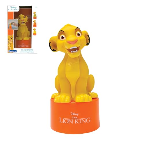 Lexibook, Disney Der König der Löwen, Simba Nachtlicht mit Lautsprecher für das Kinderzimmer, weiches Licht, batteriebetrieben, gelb/orange, NS01AN von Lexibook